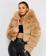 Sand-Premium-Hooded-Faux-Fur-Tiered-Jacket-Coat-4