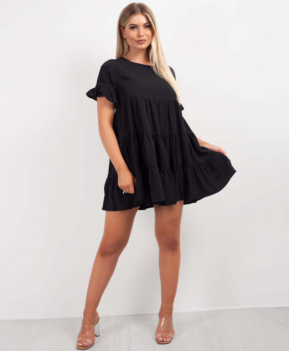 Black-Tiered-Oversize-Skater-Dress-1