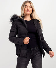 Black-Quilted-Padded-Belted-Chunky-Faux-Fur-Hooded-Puffer-Jacket-3