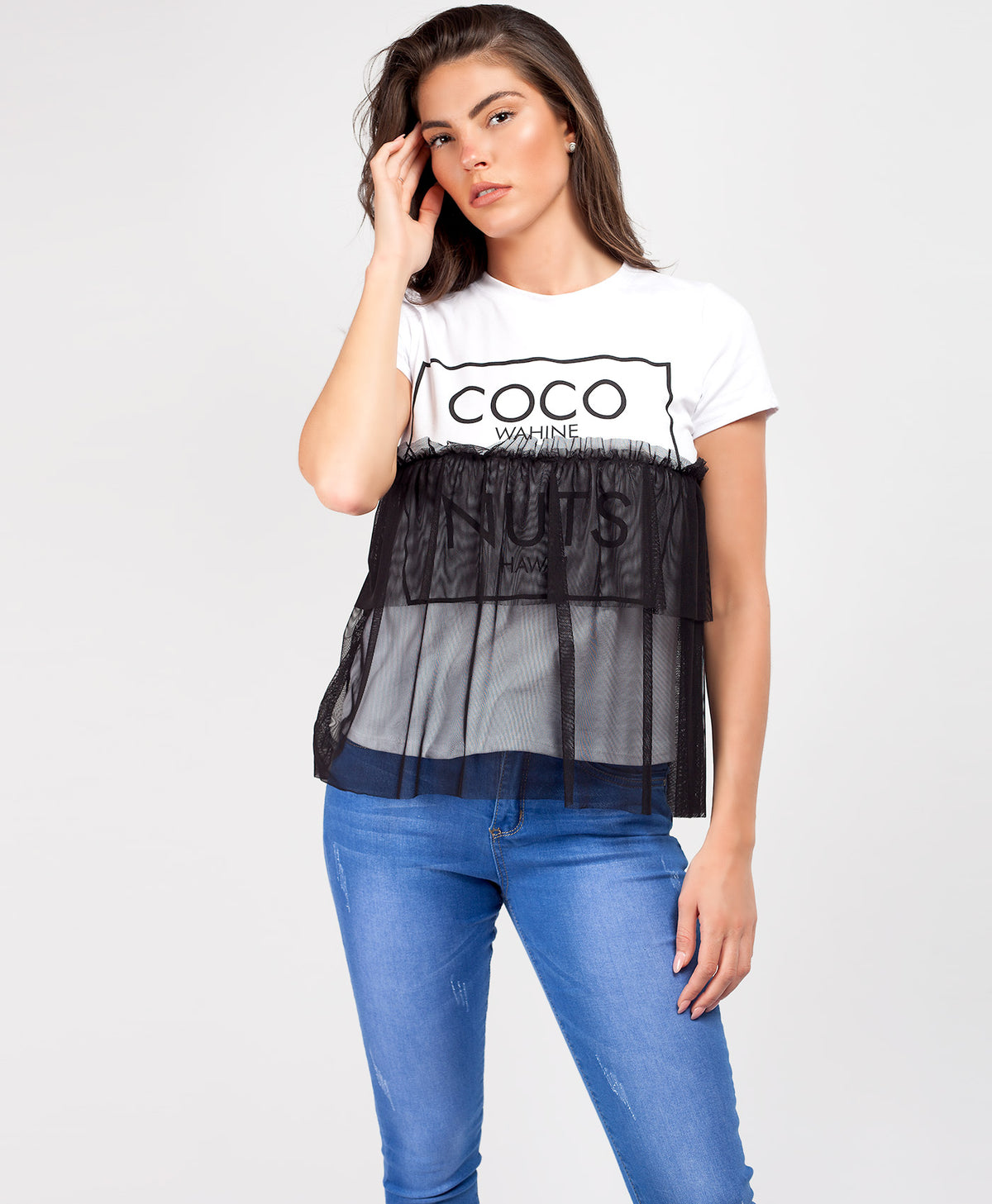 Black-Coco-Nuts-Tulle-Mesh-T-Shirt-1