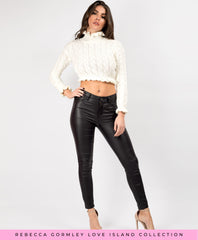White-Frill-Cable-Knitted-High-Neck-Cropped-Jumper-2