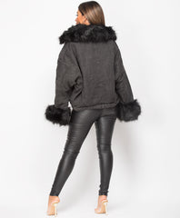 Black-Black-Faux-Fur-Trim-Lined-Oversized-Denim-Jacket-5