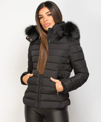 Black-Y-912-Quilted-Padded-Contrast-Fur-Hooded-Puffer-Jacket-4