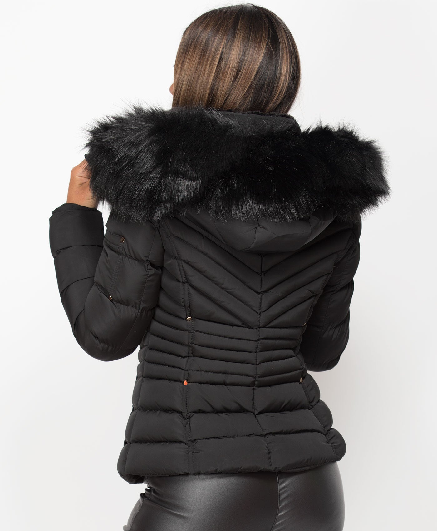 Black-Y-958-Padded-Quilted-Faux-Fur-Hooded-Jacket-3