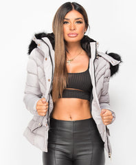 Grey-Y-958-Padded-Quilted-Faux-Fur-Hooded-Jacket-2